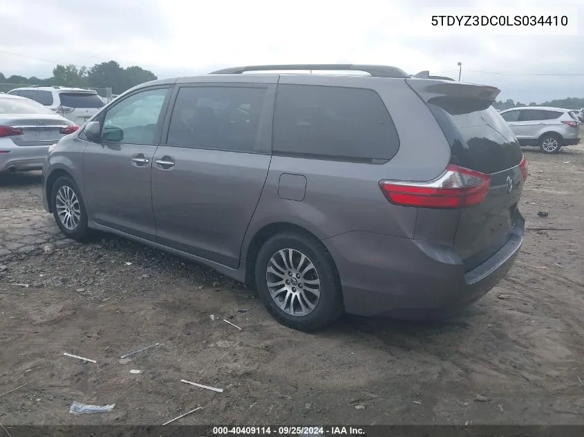 5TDYZ3DC0LS034410 2020 Toyota Sienna Xle