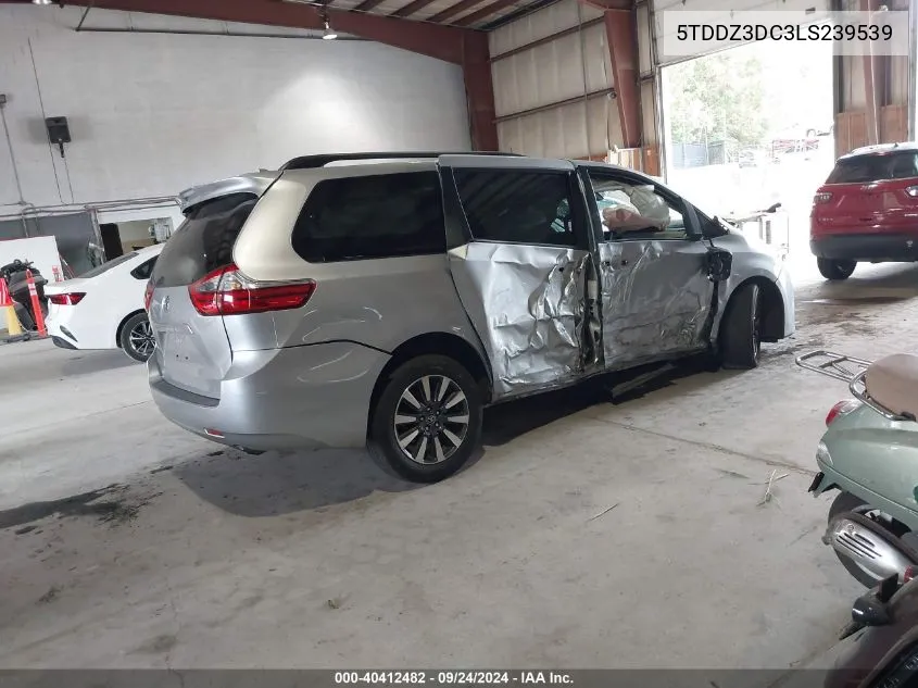 2020 Toyota Sienna Xle VIN: 5TDDZ3DC3LS239539 Lot: 40412482