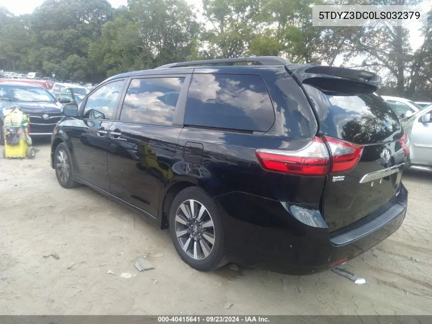 2020 Toyota Sienna Limited Premium VIN: 5TDYZ3DC0LS032379 Lot: 40852099