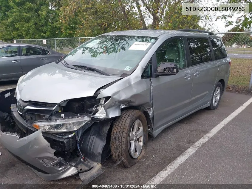 2020 Toyota Sienna Le VIN: 5TDKZ3DC0LS049253 Lot: 40469439