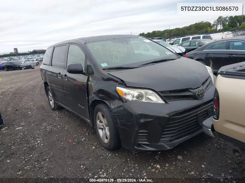 2020 Toyota Sienna L VIN: 5TDZZ3DC1LS086570 Lot: 40476139