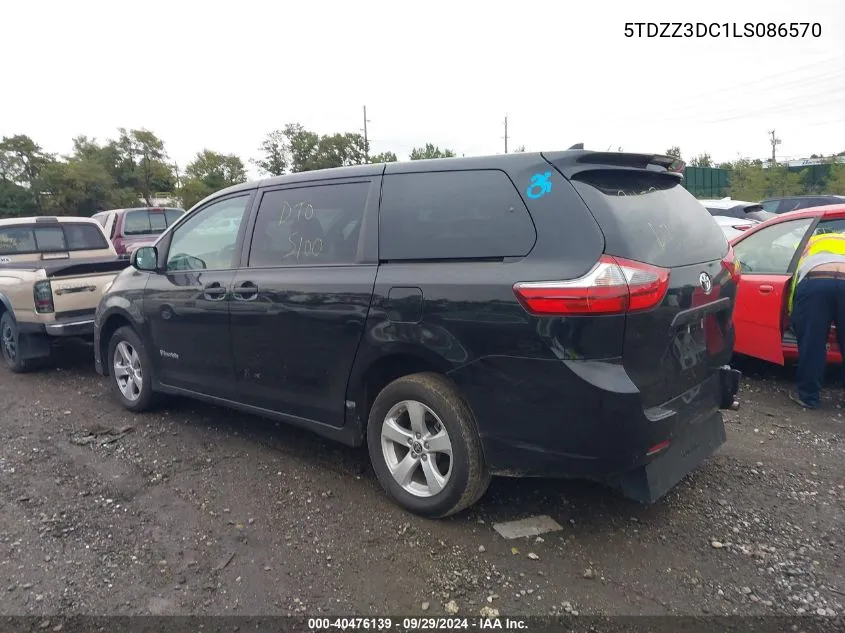 2020 Toyota Sienna L VIN: 5TDZZ3DC1LS086570 Lot: 40476139