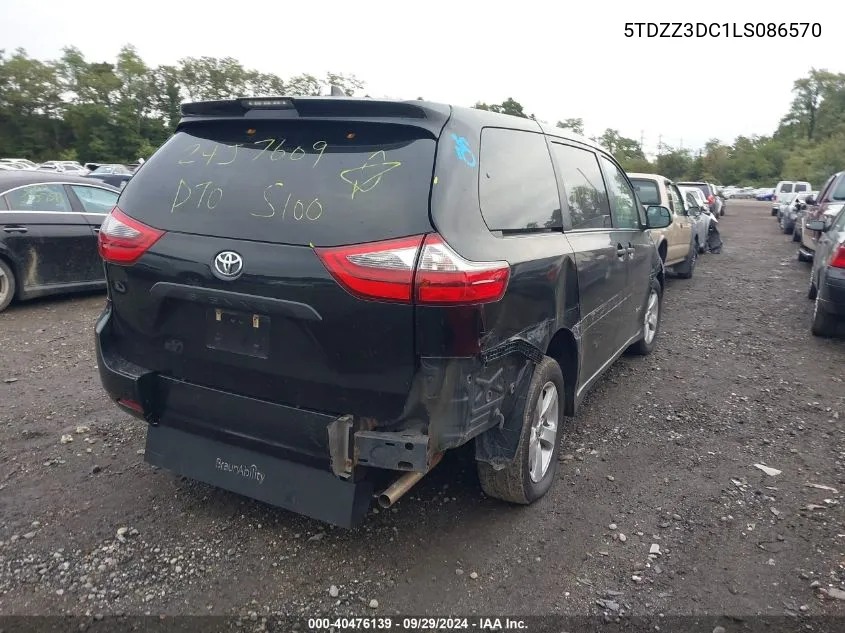 2020 Toyota Sienna L VIN: 5TDZZ3DC1LS086570 Lot: 40476139