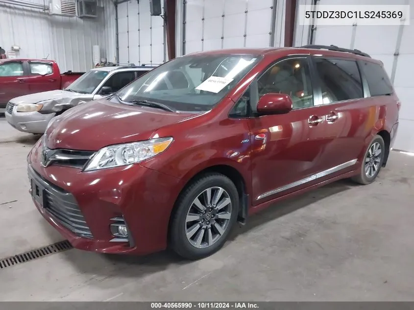 2020 Toyota Sienna Xle Premium VIN: 5TDDZ3DC1LS245369 Lot: 40565990