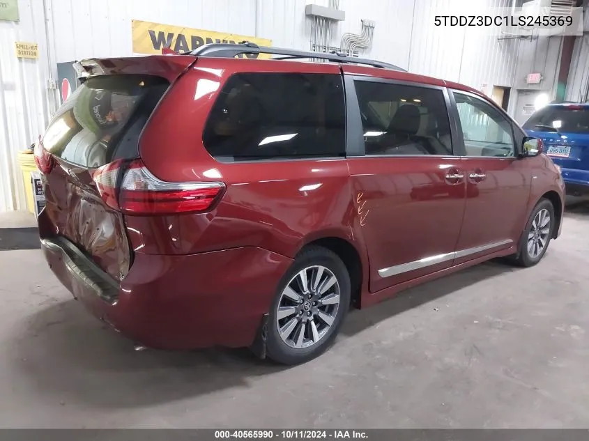 2020 Toyota Sienna Xle Premium VIN: 5TDDZ3DC1LS245369 Lot: 40565990