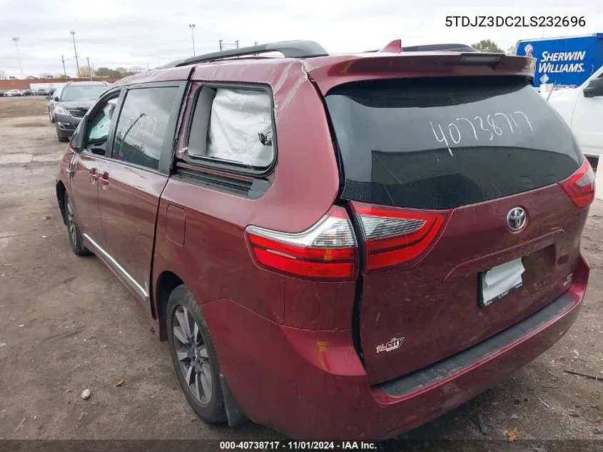 2020 Toyota Sienna Le VIN: 5TDJZ3DC2LS232696 Lot: 40738717