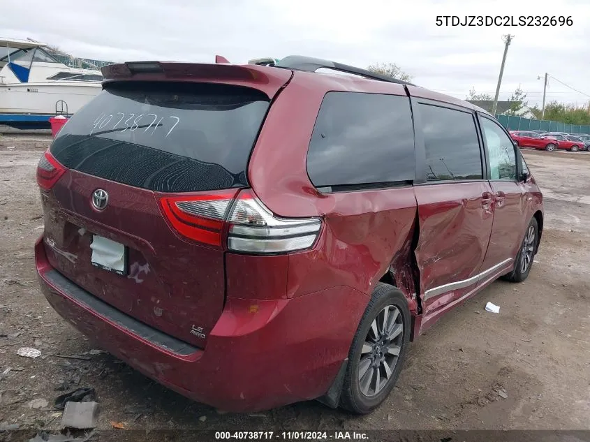 2020 Toyota Sienna Le VIN: 5TDJZ3DC2LS232696 Lot: 40738717