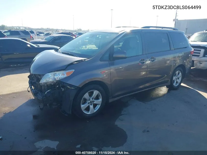 2020 Toyota Sienna Le VIN: 5TDKZ3DC8LS064499 Lot: 40758020