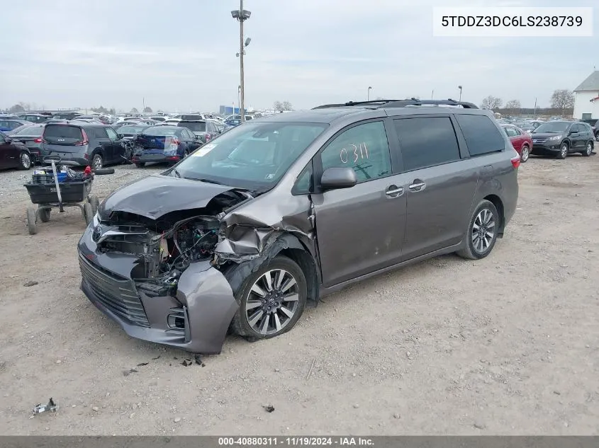 2020 Toyota Sienna Xle VIN: 5TDDZ3DC6LS238739 Lot: 40880311