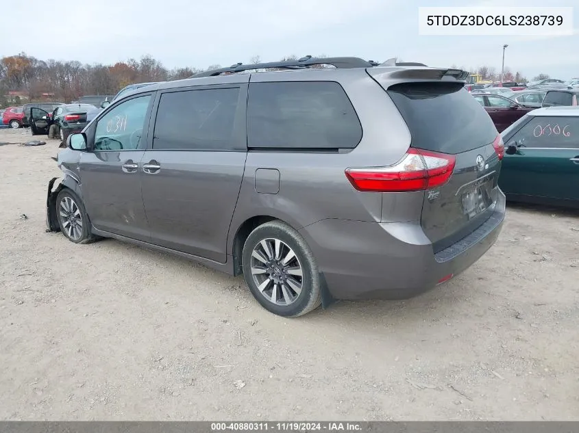 2020 Toyota Sienna Xle VIN: 5TDDZ3DC6LS238739 Lot: 40880311