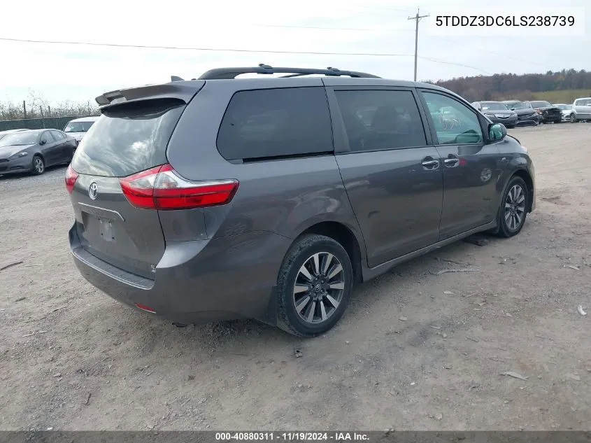 2020 Toyota Sienna Xle VIN: 5TDDZ3DC6LS238739 Lot: 40880311