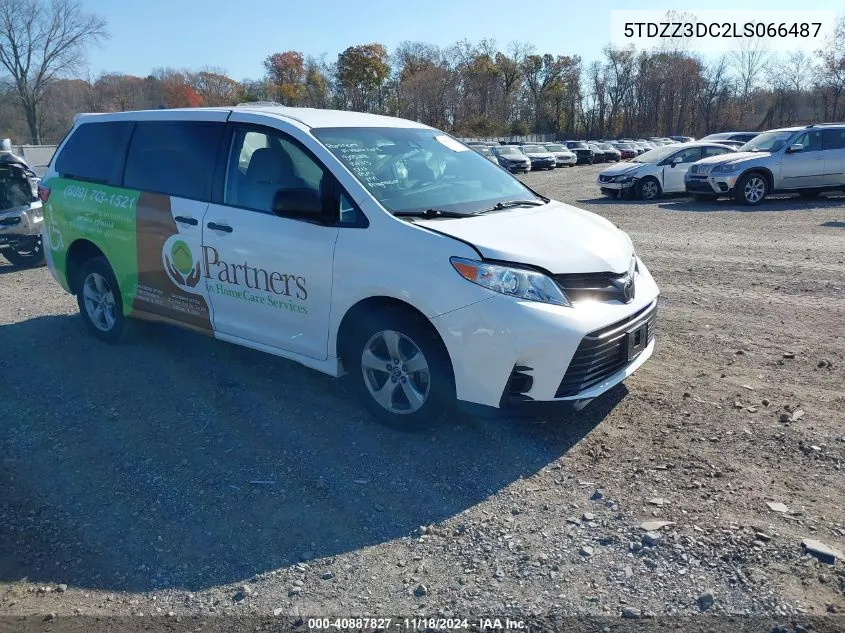 2020 Toyota Sienna L VIN: 5TDZZ3DC2LS066487 Lot: 40887827