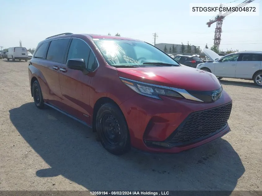 2021 Toyota Sienna Limited 7-Passenger/Xse 7-Passenger VIN: 5TDGSKFC8MS004872 Lot: 12059194