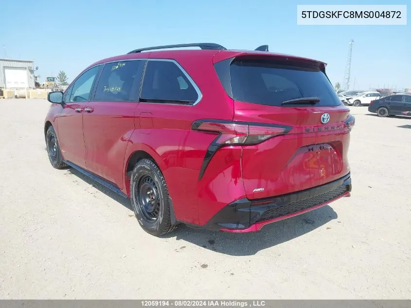 2021 Toyota Sienna Limited 7-Passenger/Xse 7-Passenger VIN: 5TDGSKFC8MS004872 Lot: 12059194