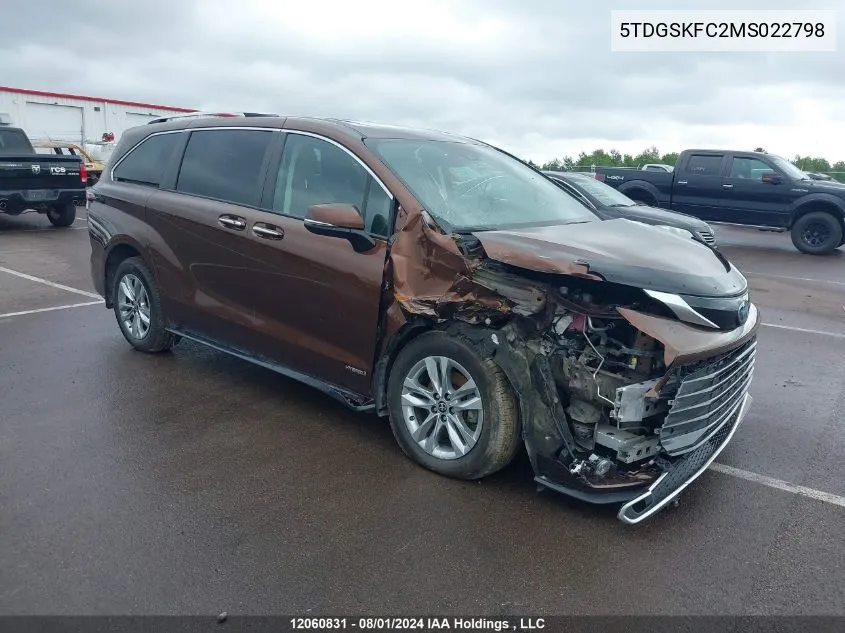 2021 Toyota Sienna Le/Xle/Xse/Limited/Platinum VIN: 5TDGSKFC2MS022798 Lot: 12060831