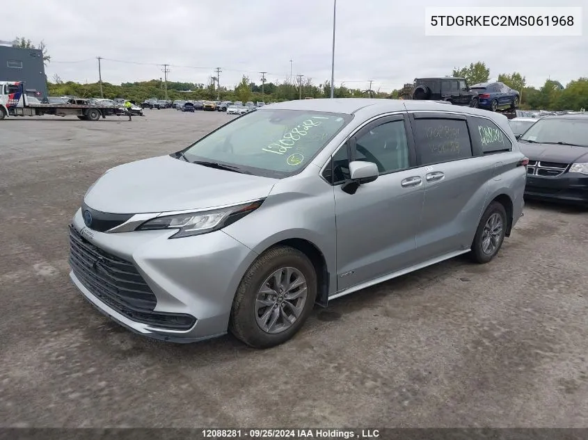 2021 Toyota Sienna VIN: 5TDGRKEC2MS061968 Lot: 12088281