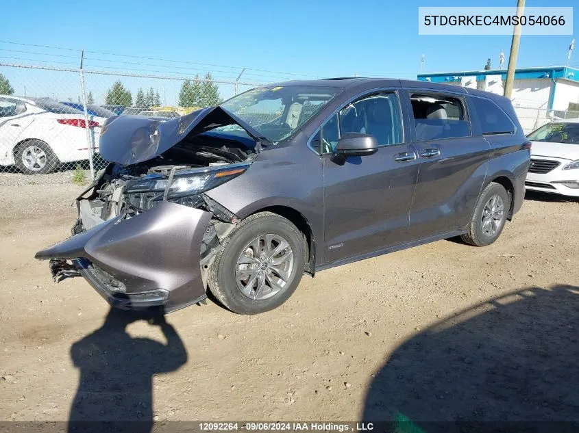 2021 Toyota Sienna Le/Xle/Xse/Limited/Platinum VIN: 5TDGRKEC4MS054066 Lot: 12092264