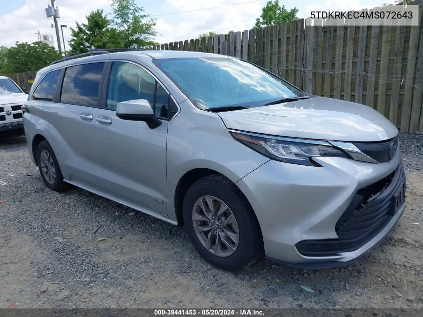 2021 Toyota Sienna Le VIN: 5TDKRKEC4MS072643 Lot: 39441453