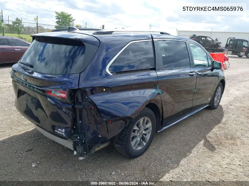 2021 Toyota Sienna Xle VIN: 5TDYRKEC4MS065976 Lot: 39601602