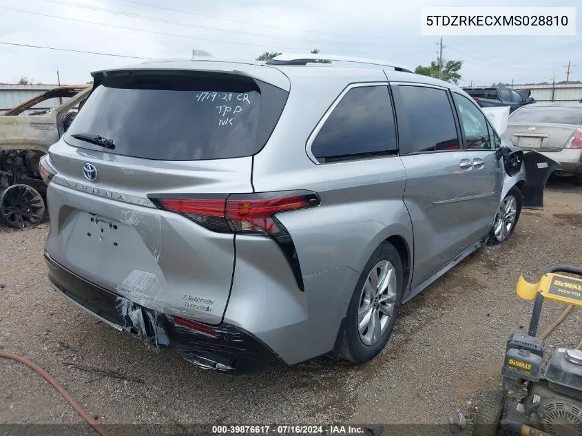 2021 Toyota Sienna Limited VIN: 5TDZRKECXMS028810 Lot: 39876617