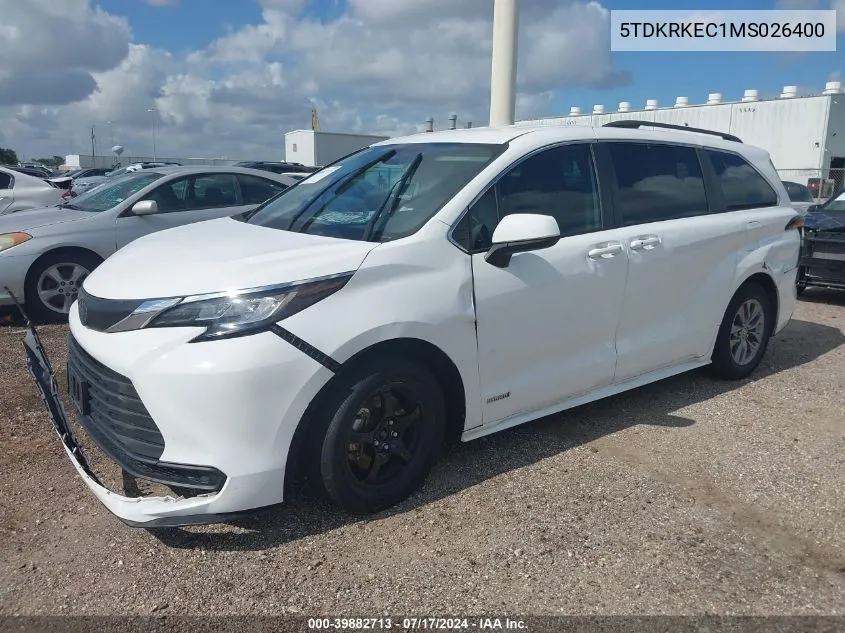 2021 Toyota Sienna Le VIN: 5TDKRKEC1MS026400 Lot: 39882713