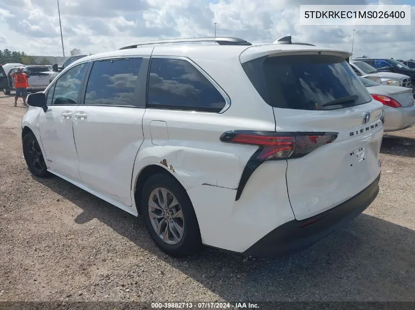 5TDKRKEC1MS026400 2021 Toyota Sienna Le