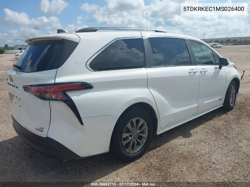 5TDKRKEC1MS026400 2021 Toyota Sienna Le