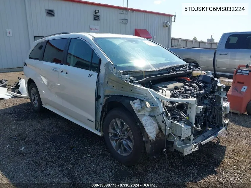 5TDJSKFC6MS032224 2021 Toyota Sienna Xle