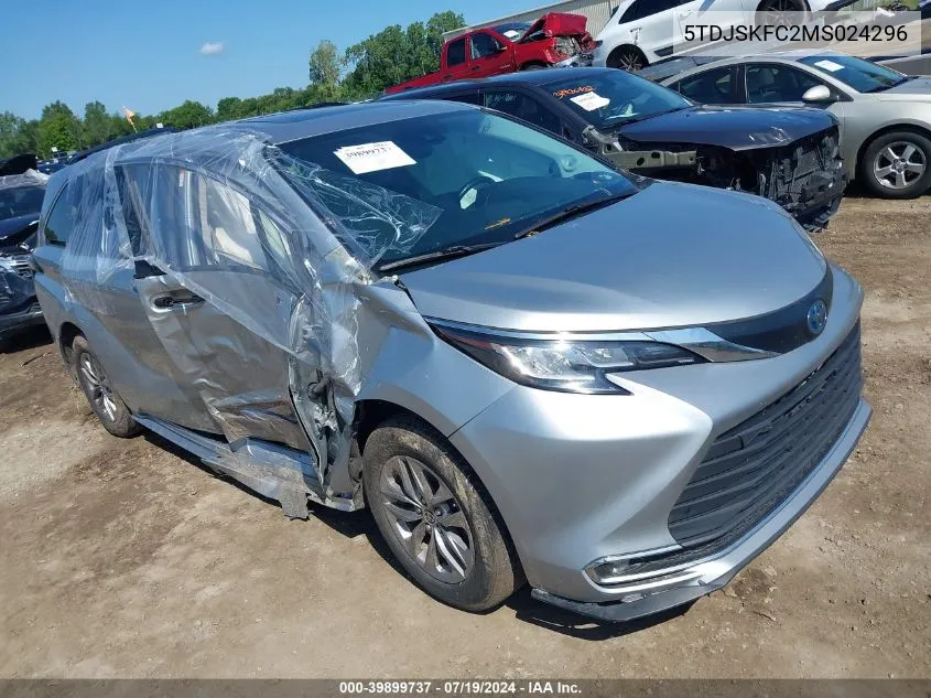 2021 Toyota Sienna Xle VIN: 5TDJSKFC2MS024296 Lot: 39899737