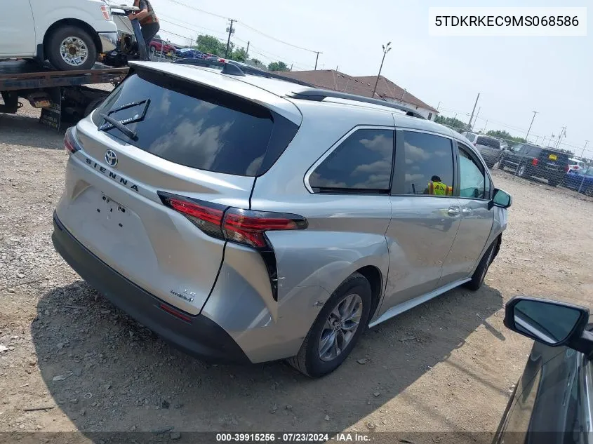 2021 Toyota Sienna Le VIN: 5TDKRKEC9MS068586 Lot: 39915256