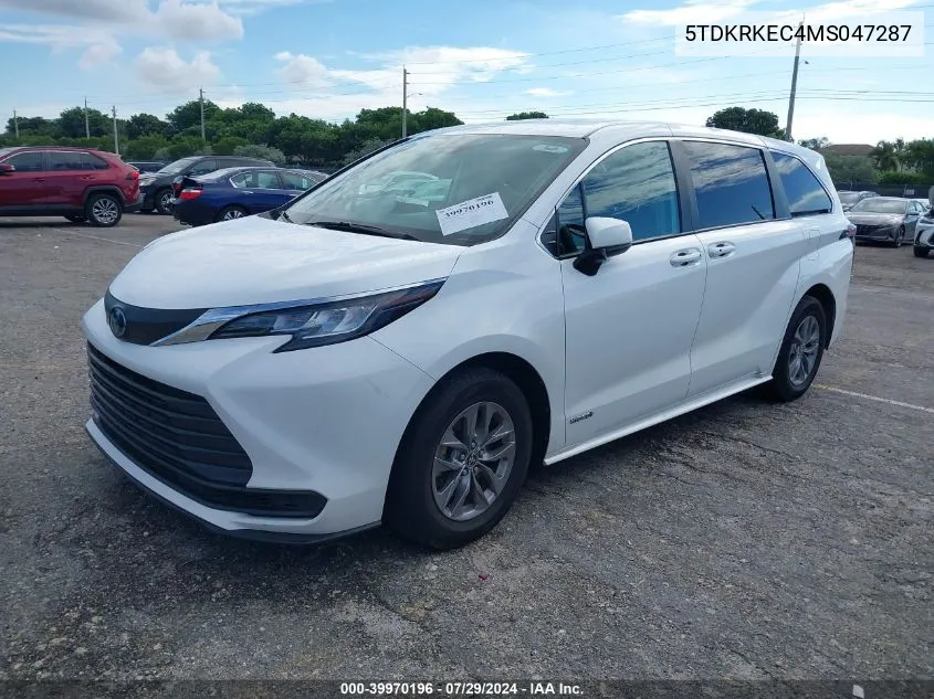 5TDKRKEC4MS047287 2021 Toyota Sienna Le