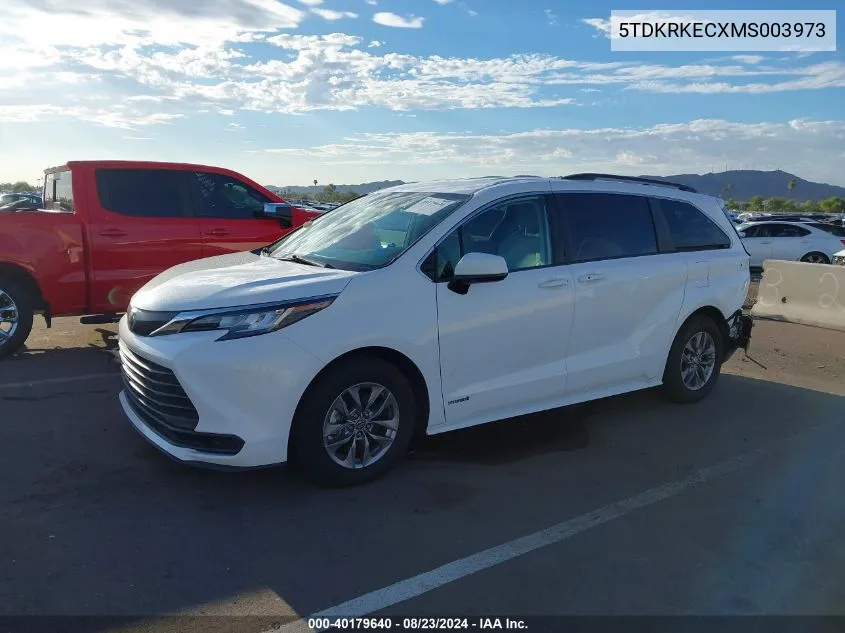 2021 Toyota Sienna Le VIN: 5TDKRKECXMS003973 Lot: 40179640