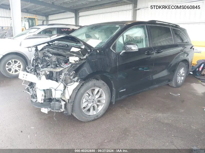 2021 Toyota Sienna Le VIN: 5TDKRKEC0MS060845 Lot: 40202650