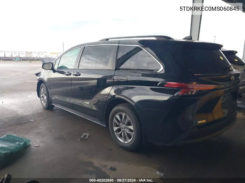 2021 Toyota Sienna Le VIN: 5TDKRKEC0MS060845 Lot: 40202650