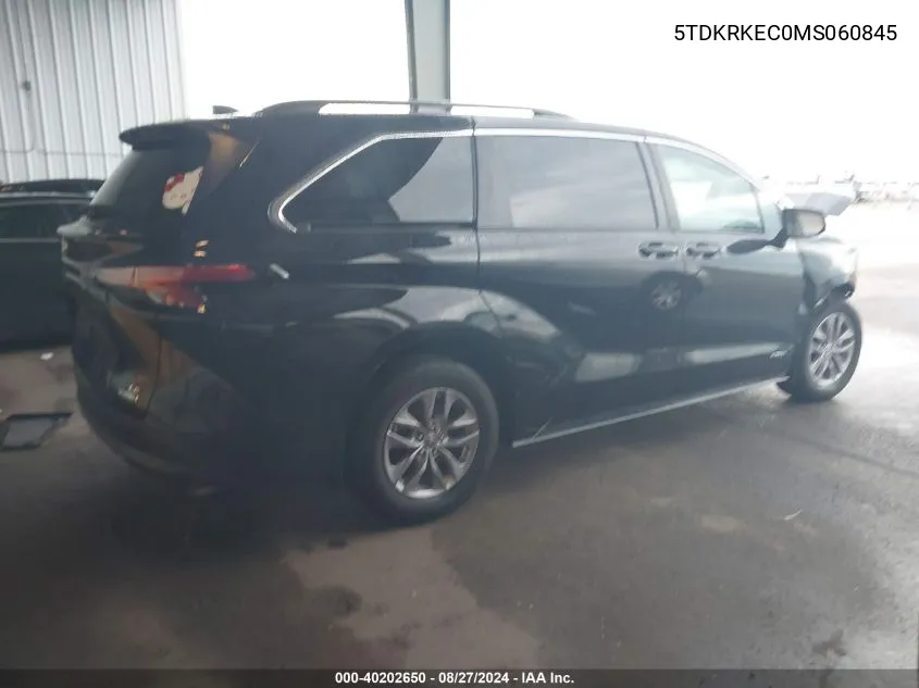 2021 Toyota Sienna Le VIN: 5TDKRKEC0MS060845 Lot: 40202650