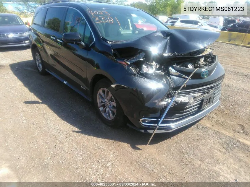 2021 Toyota Sienna Xle VIN: 5TDYRKEC1MS061223 Lot: 40233381