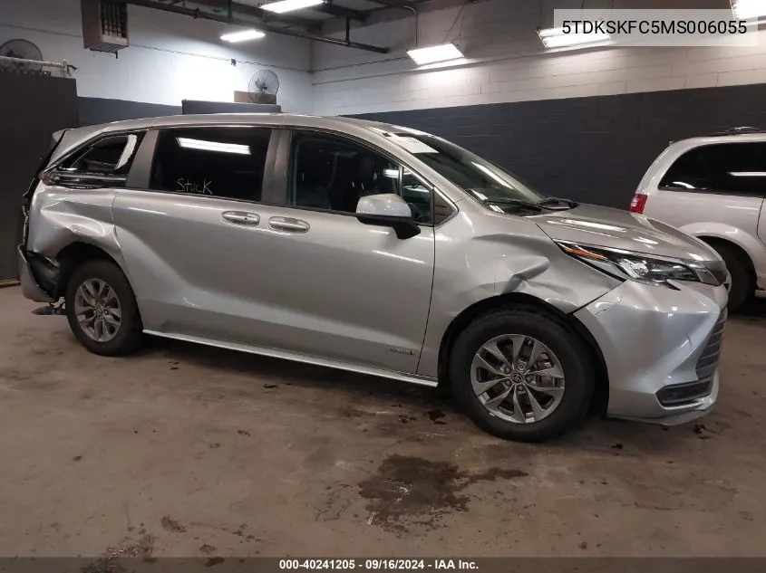 2021 Toyota Sienna Le VIN: 5TDKSKFC5MS006055 Lot: 40241205