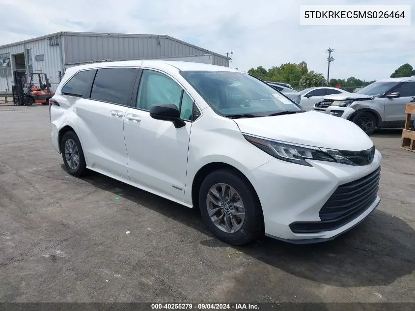 5TDKRKEC5MS026464 2021 Toyota Sienna Le