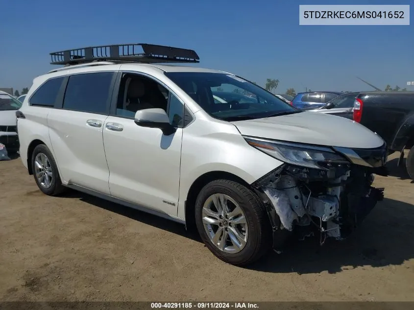 5TDZRKEC6MS041652 2021 Toyota Sienna Limited