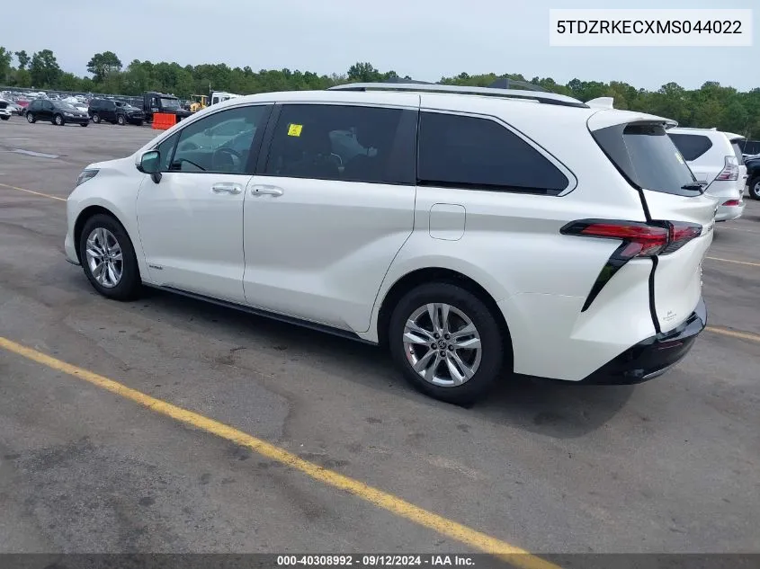 2021 Toyota Sienna Limited VIN: 5TDZRKECXMS044022 Lot: 40308992