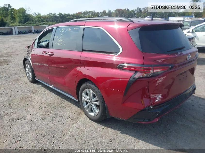 5TDDSKFC5MS010325 2021 Toyota Sienna Xse