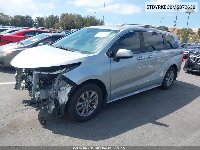 2021 Toyota Sienna Xle VIN: 5TDYRKEC8MS072638 Lot: 40357070