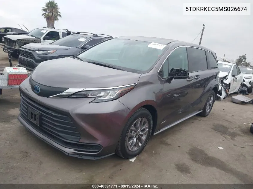 5TDKRKEC5MS026674 2021 Toyota Sienna Le