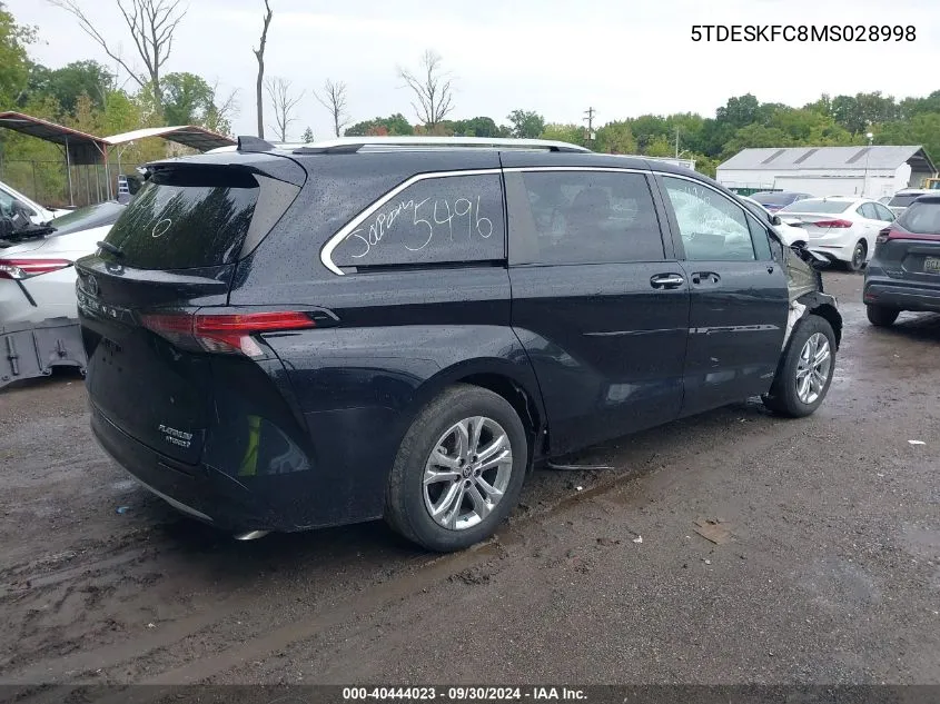 2021 Toyota Sienna Limited/Platinum VIN: 5TDESKFC8MS028998 Lot: 40444023