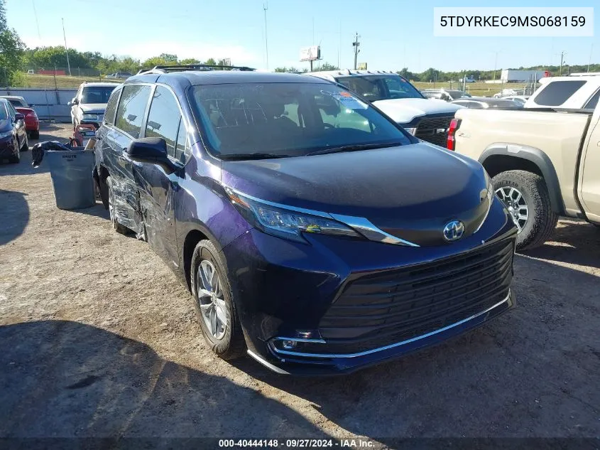 2021 Toyota Sienna Xle VIN: 5TDYRKEC9MS068159 Lot: 40444148