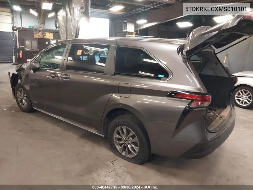 2021 Toyota Sienna Le VIN: 5TDKRKECXMS010101 Lot: 40447735