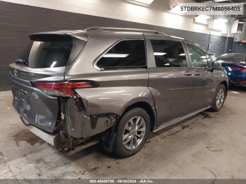 2021 Toyota Sienna Le VIN: 5TDBRKEC7MS056405 Lot: 40459709