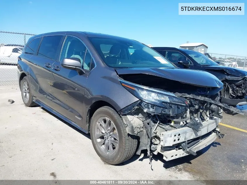 5TDKRKECXMS016674 2021 Toyota Sienna Le