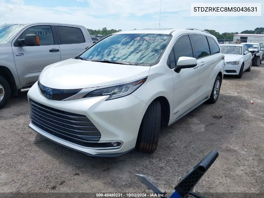 5TDZRKEC8MS043631 2021 Toyota Sienna Limited