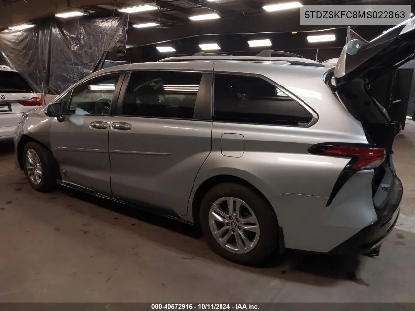 2021 Toyota Sienna Limited VIN: 5TDZSKFC8MS022863 Lot: 40572916